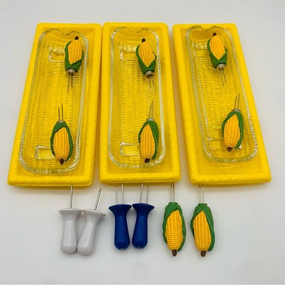 Vintage Corn Cob Serving Dishes & Holders Set - Picture 1 of 13